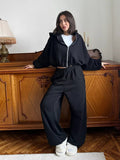 Women's Casual Suit Solid Long-Sleeved Zipper Open Shirt ³é³é³é³é³é³é³é³é³é³éÐä¿ã Two Sets Of Sports Tights 68HZ