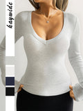Dili Fashion Solid Color Long Sleeve Bottom Vest T-Shirt Women's Clothing 2025 Autumn And Winter