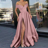 Summer Women's New Sexy Elegant Faley Noodles Solid Dark V Dress Bridesmaid Dress Evening Dress
