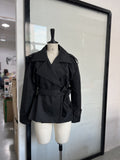Commuter Solid English Wind Belt Belt Short Jacket Windwear 2025 Spring And Autumn Holiday Wind Short Wind Trench Coat