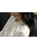 Spring And Summer New Coat Hong Kong Island Rose To Silk Craft Pure Color Long-Sleeved Imitation Tidal T-Shirt Woman